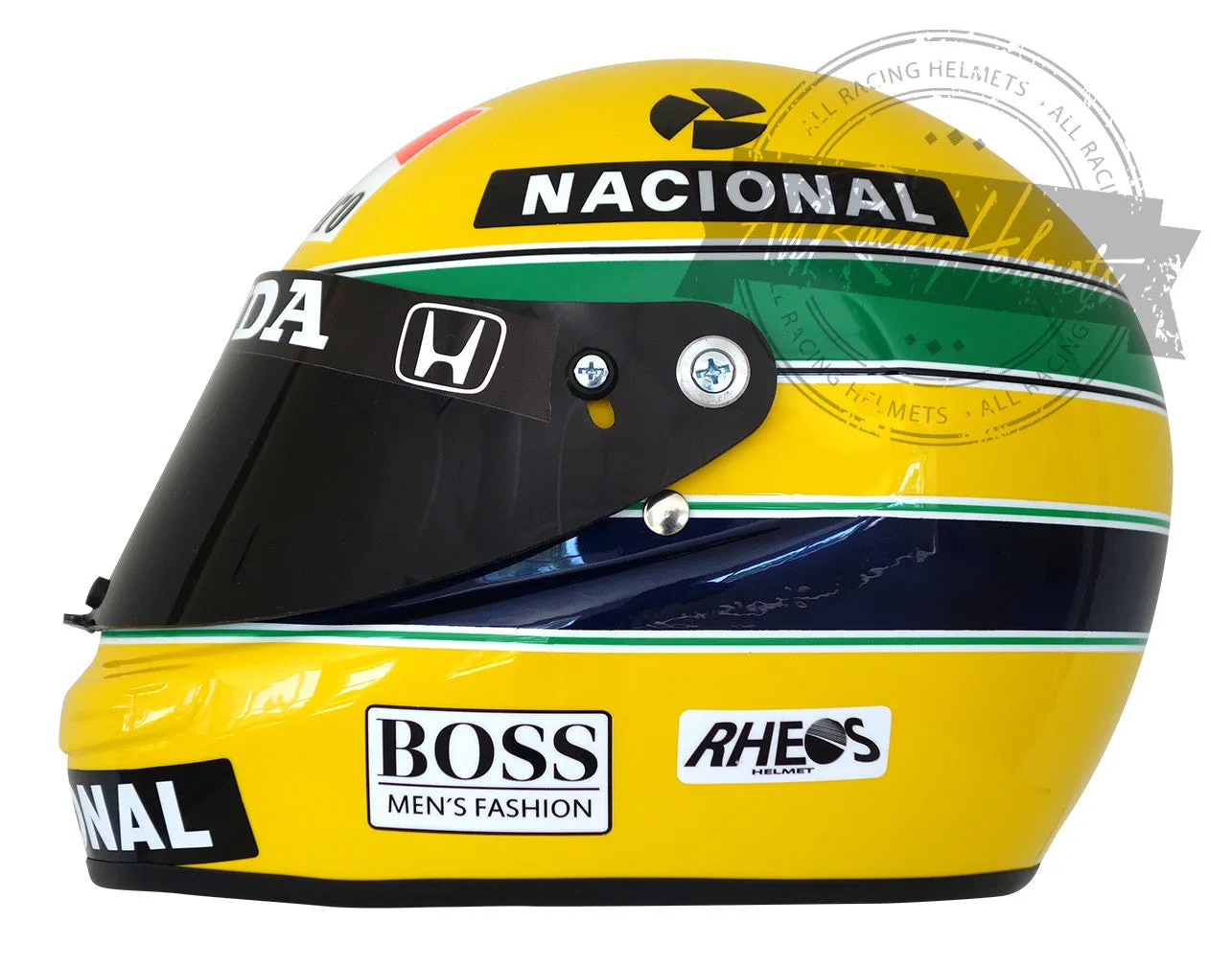 Ayrton Senna 1990 RHEOS F1 Replica Helmet Scale 1:1