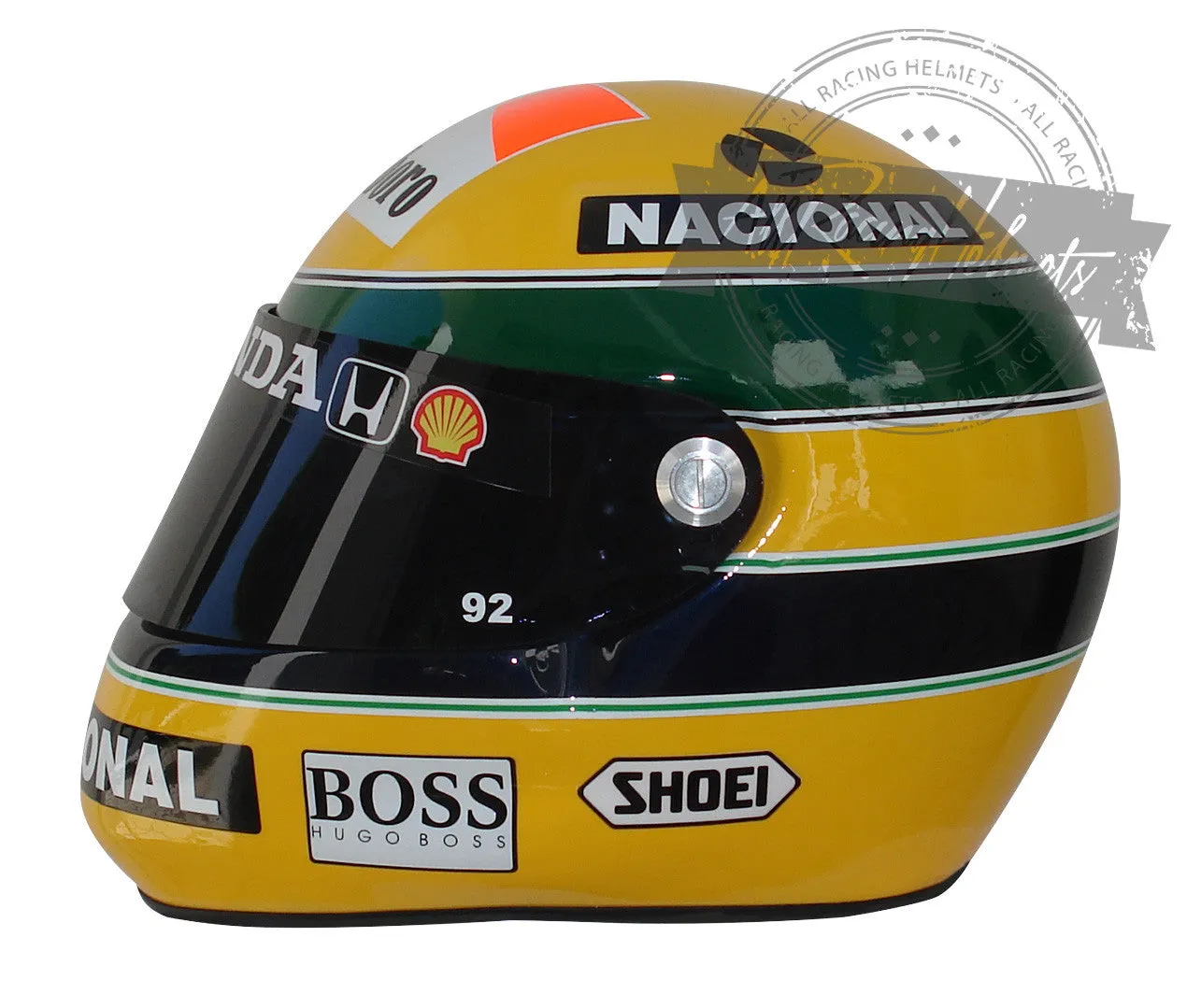 Ayrton Senna 1992 F1 Replica Helmet Scale 1:1