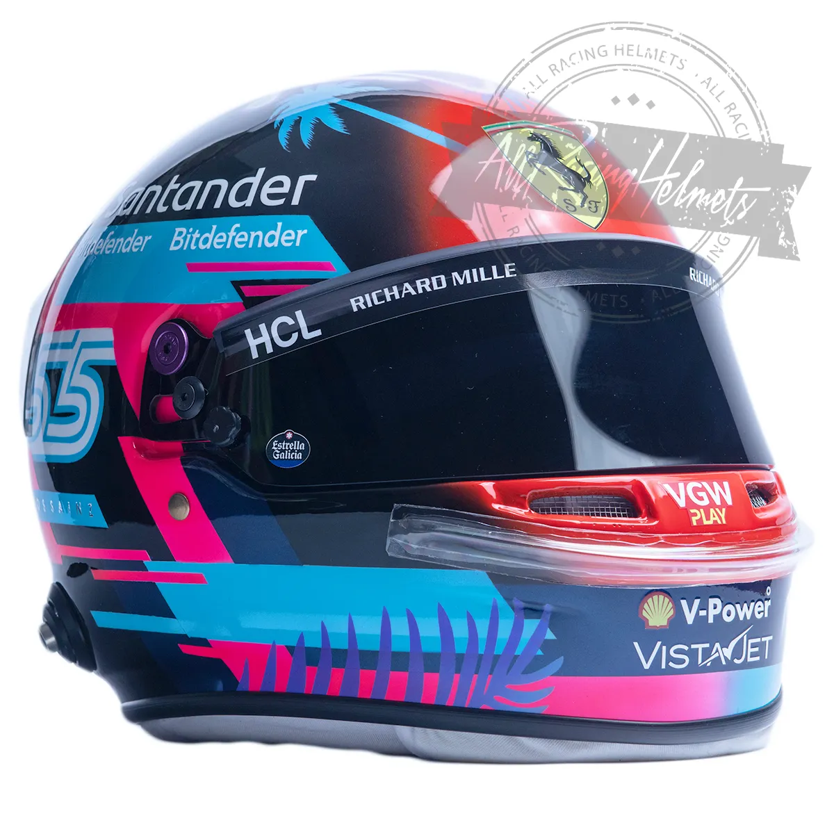 Carlos Sainz 2023 Miami GP F1 Replica Helmet Scale 1:1