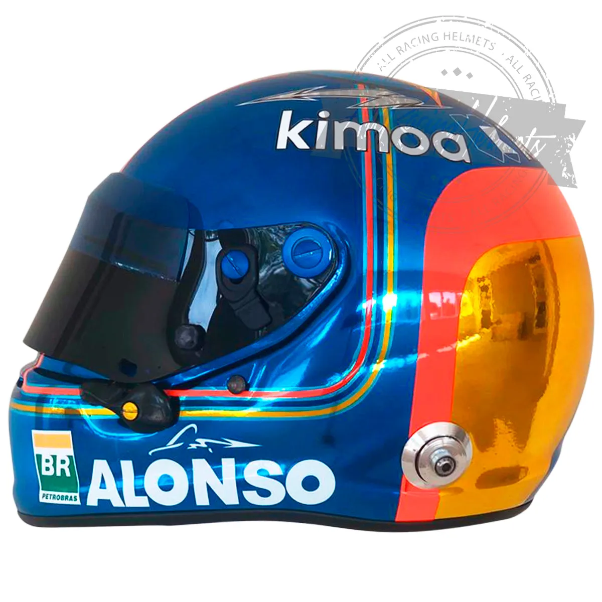 Fernando Alonso 2018 Abu Dhabi GP F1 Replica Helmet Scale 1:1