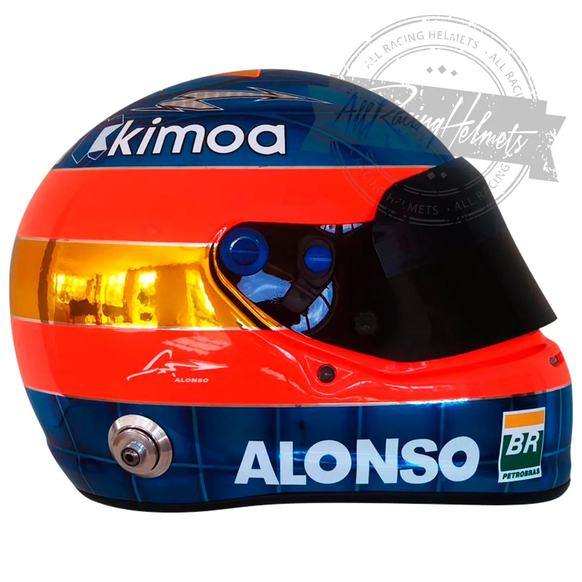 Fernando Alonso 2018 Abu Dhabi GP F1 Replica Helmet Scale 1:1