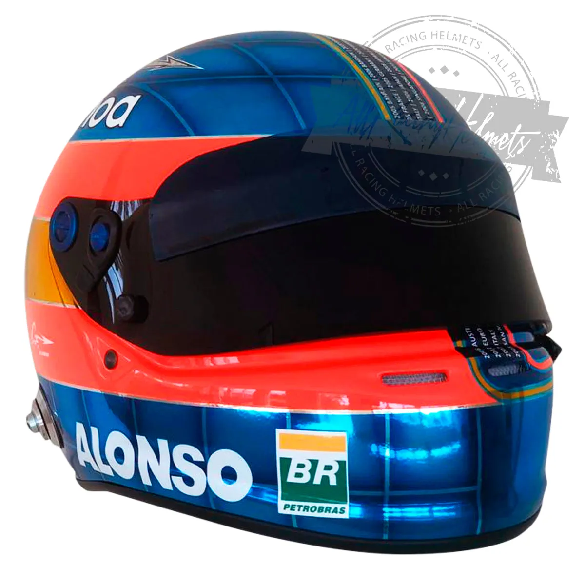 Fernando Alonso 2018 Abu Dhabi GP F1 Replica Helmet Scale 1:1
