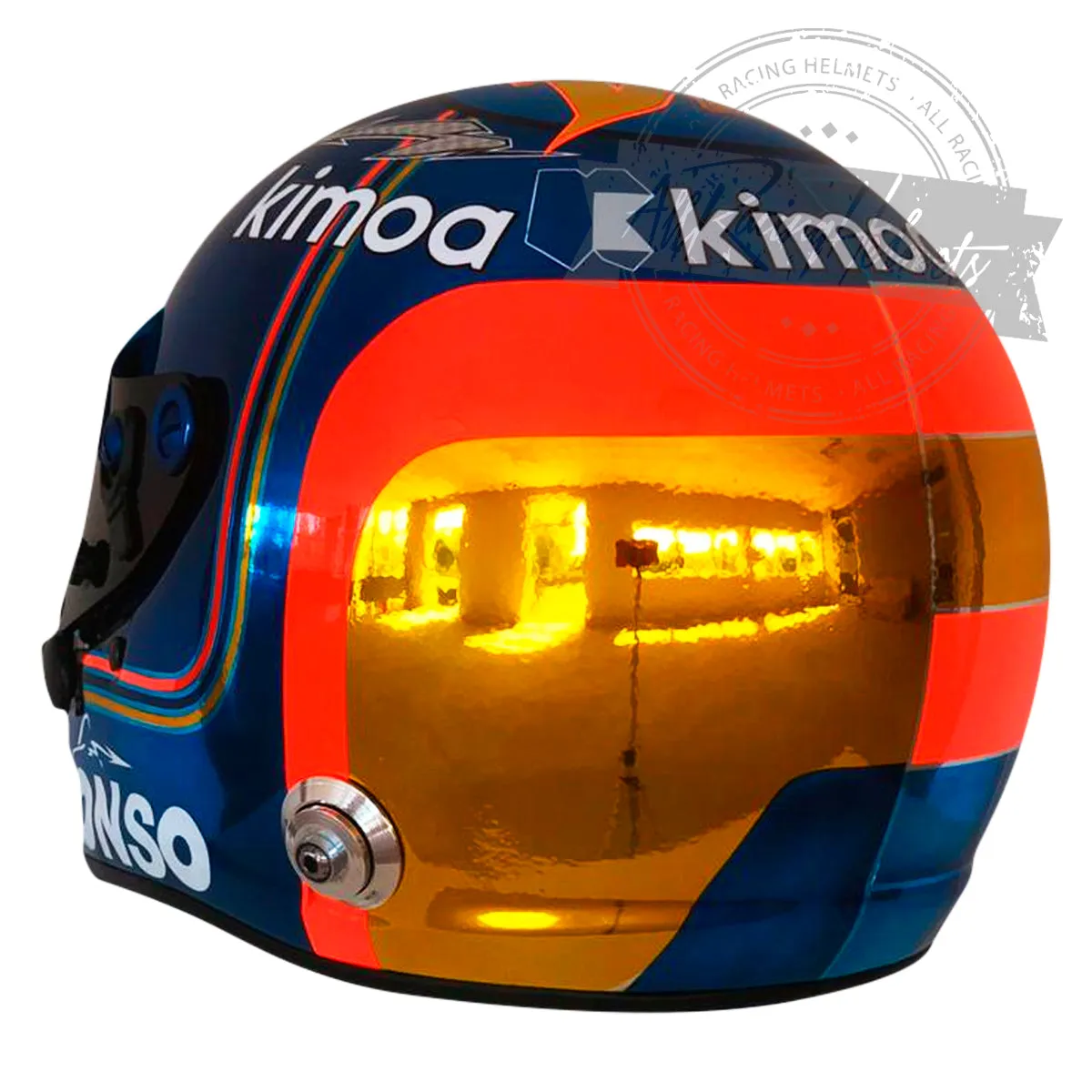 Fernando Alonso 2018 Abu Dhabi GP F1 Replica Helmet Scale 1:1