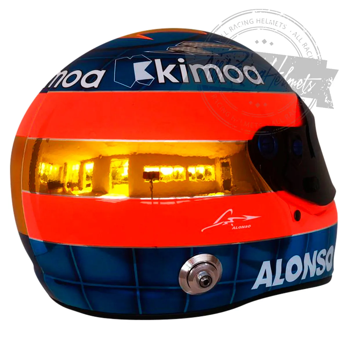 Fernando Alonso 2018 Abu Dhabi GP F1 Replica Helmet Scale 1:1