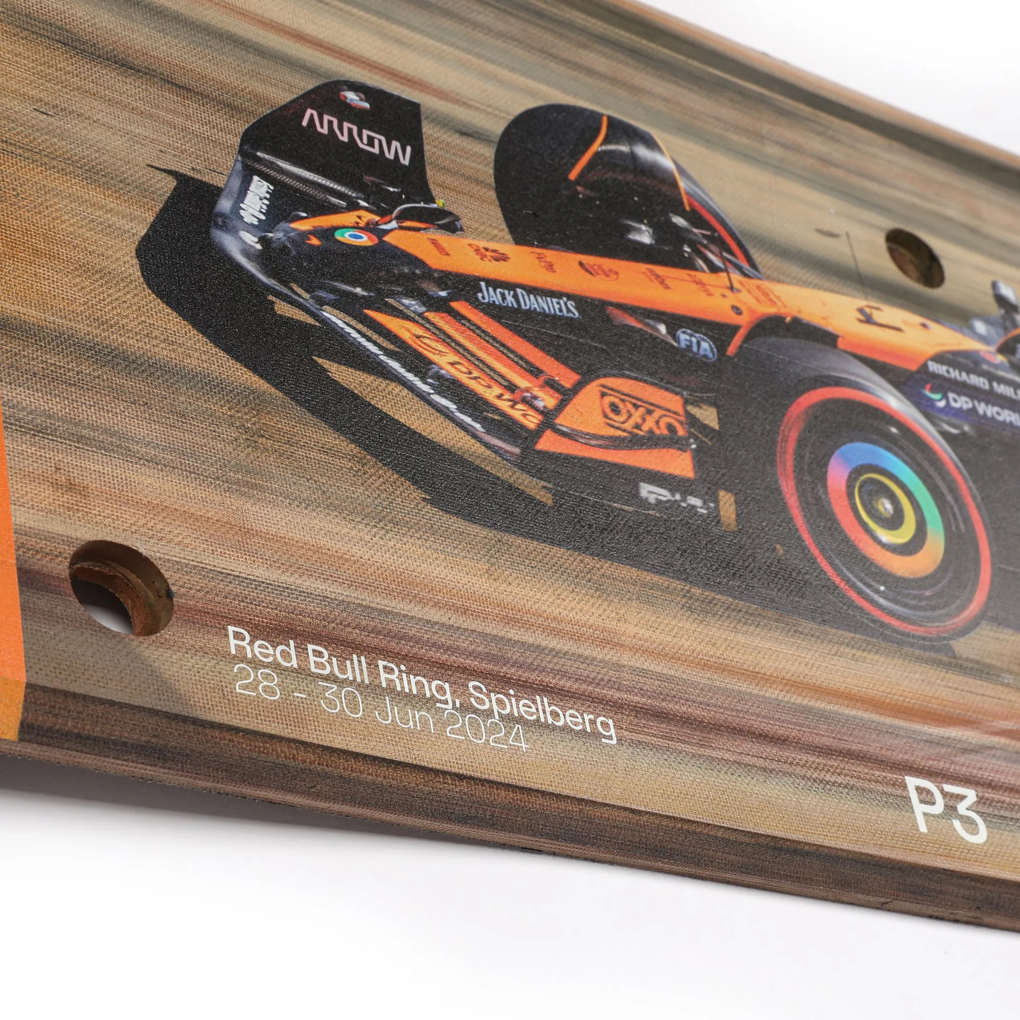 Lando Norris 2024 McLaren F1 Team Race Used Skid Plank Wall Art - Austrian Sprint Race