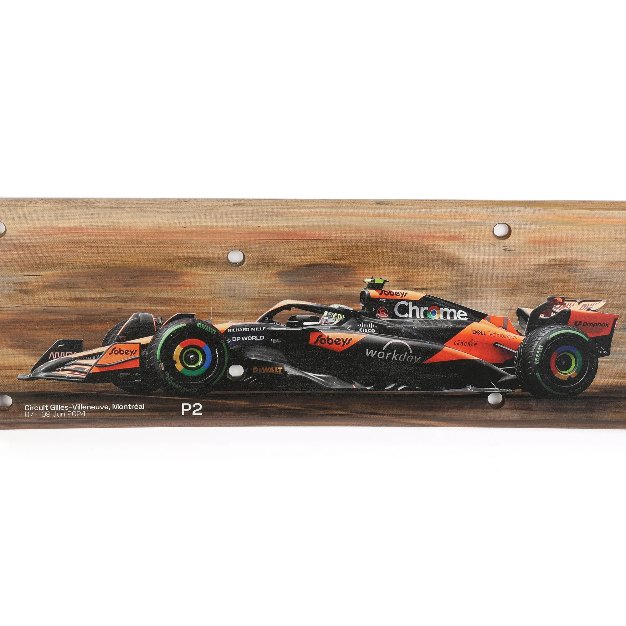 Lando Norris 2024 McLaren F1 Team Race Used Skid Plank Wall Art - Canadian GP