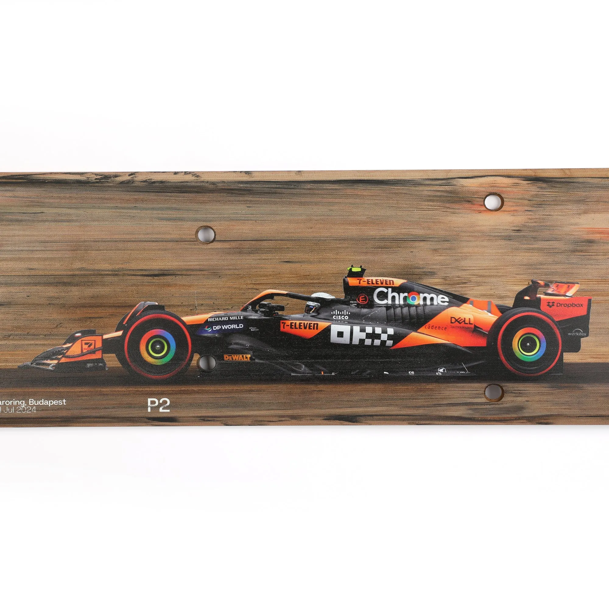 Lando Norris 2024 McLaren F1 Team Race Used Skid Plank Wall Art - Hungarian GP