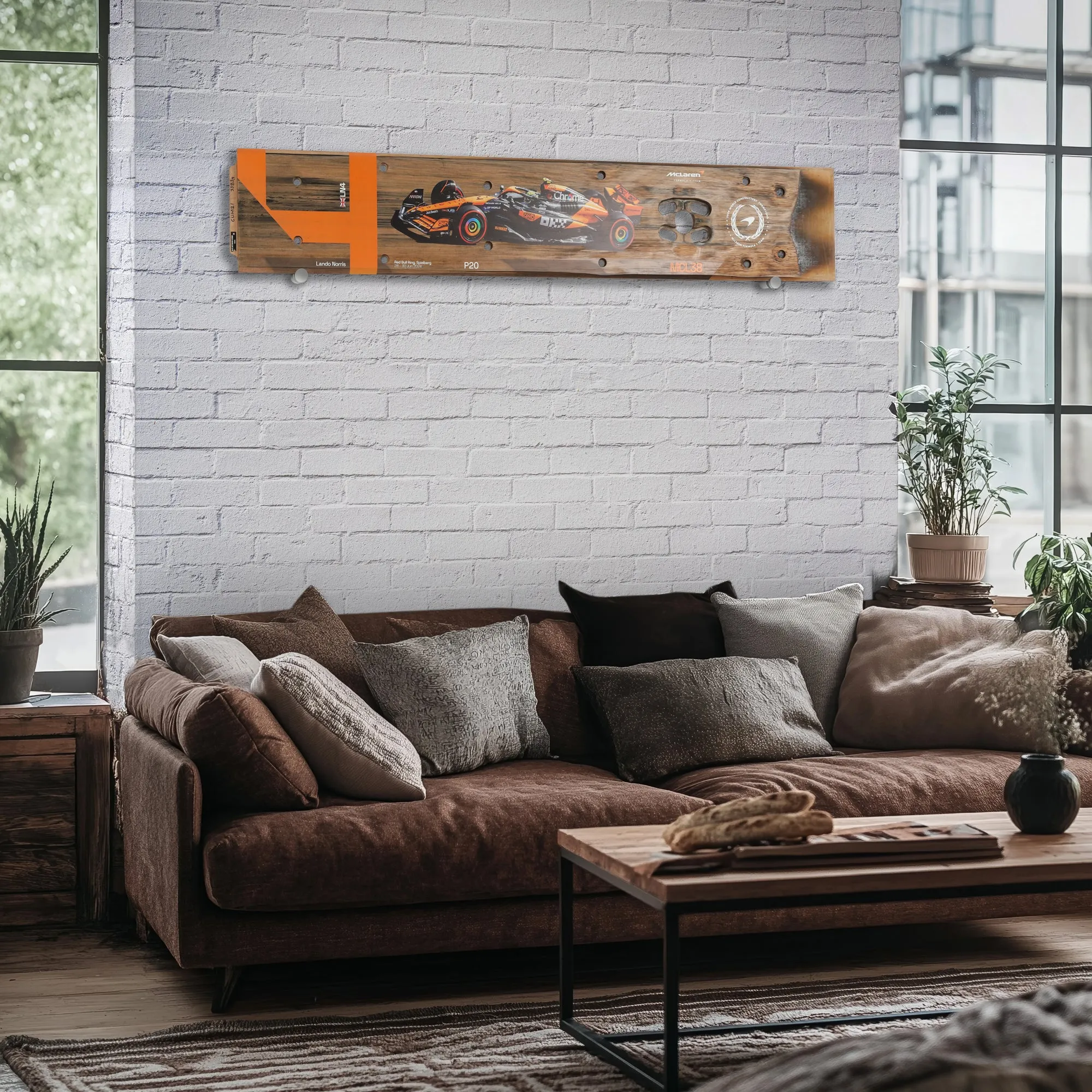 Lando Norris 2024 McLaren F1 Team Race Used Skid Plank Wall Art - Qatar GP