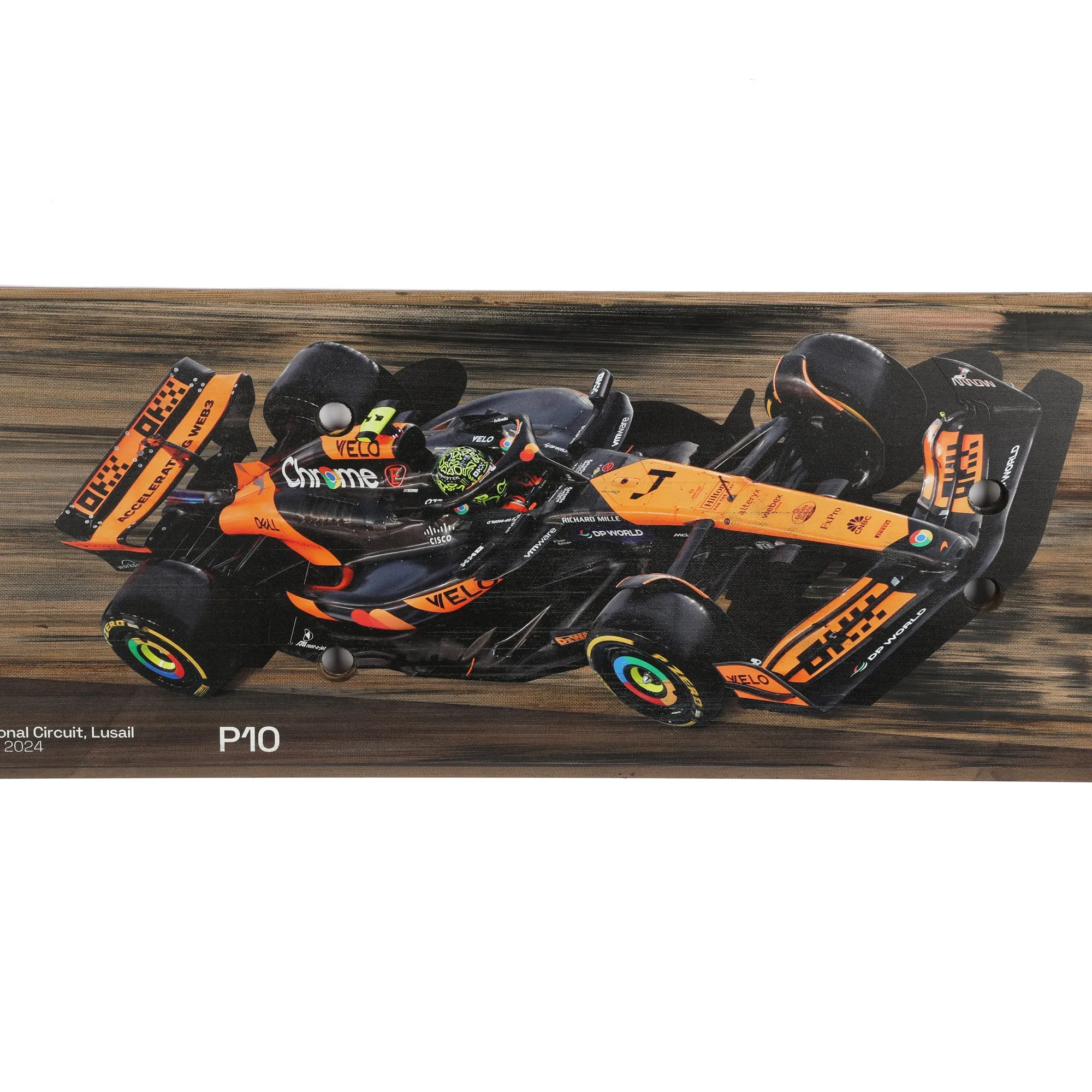 Lando Norris 2024 McLaren F1 Team Race Used Skid Plank Wall Art - Qatar GP