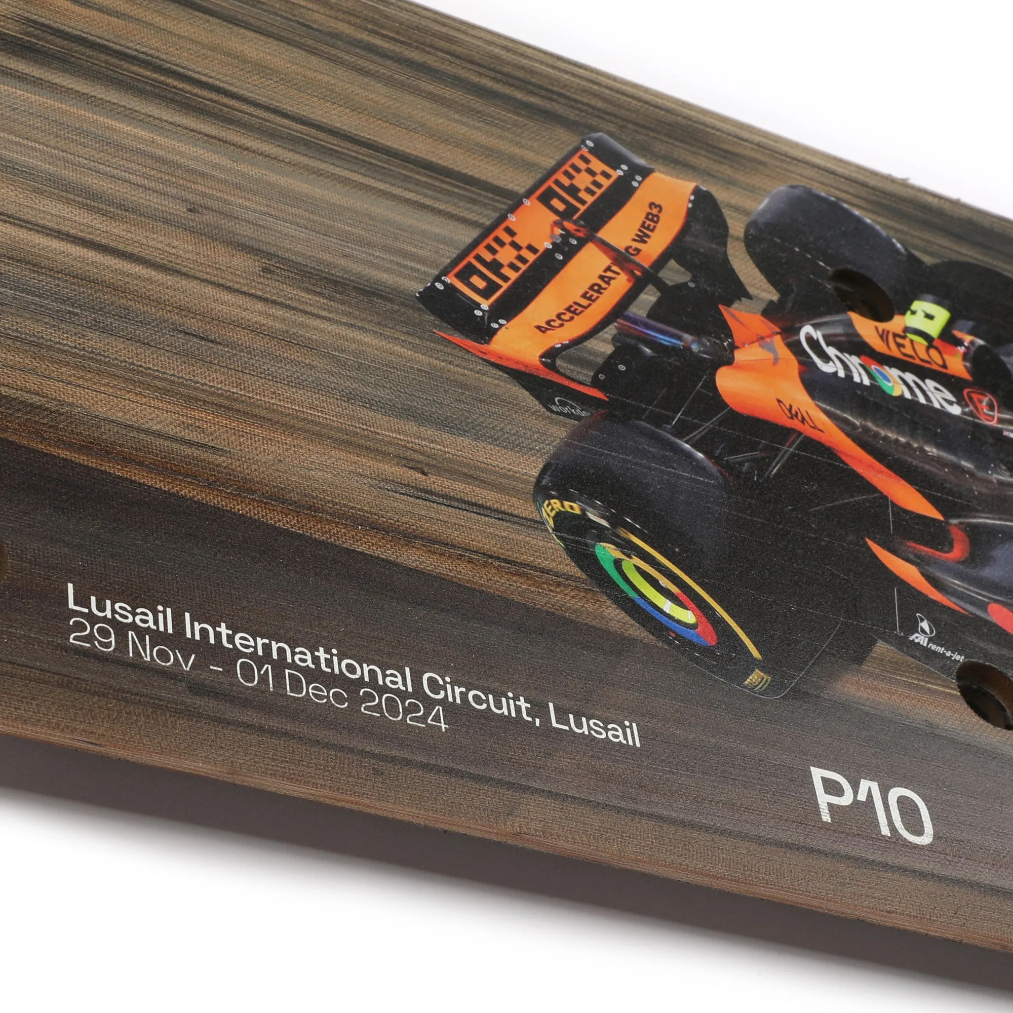 Lando Norris 2024 McLaren F1 Team Race Used Skid Plank Wall Art - Qatar GP