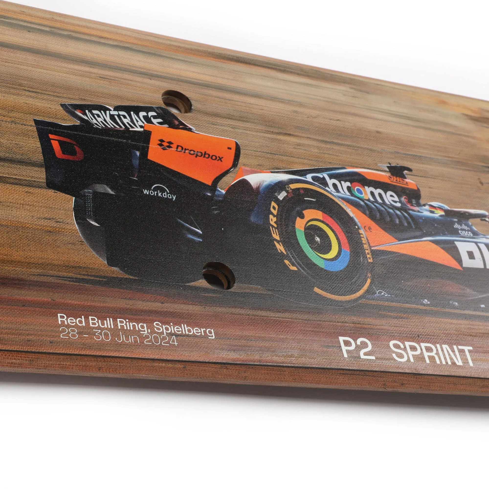 Oscar Piastri 2024 McLaren F1 Team Race Used Skid Plank Wall Art - Austrian Sprint Race
