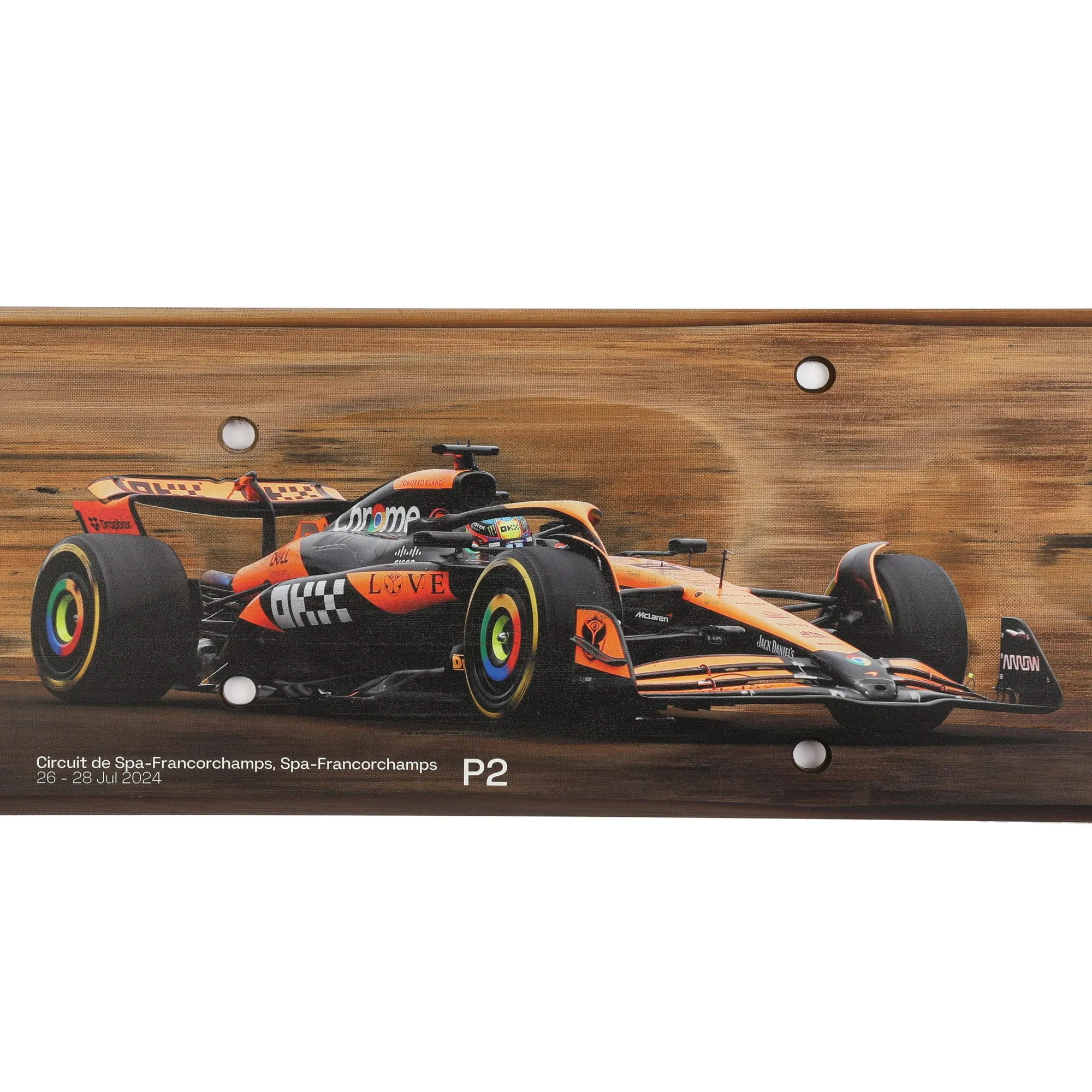 Oscar Piastri 2024 McLaren F1 Team Race Used Skid Plank Wall Art - Belgian GP