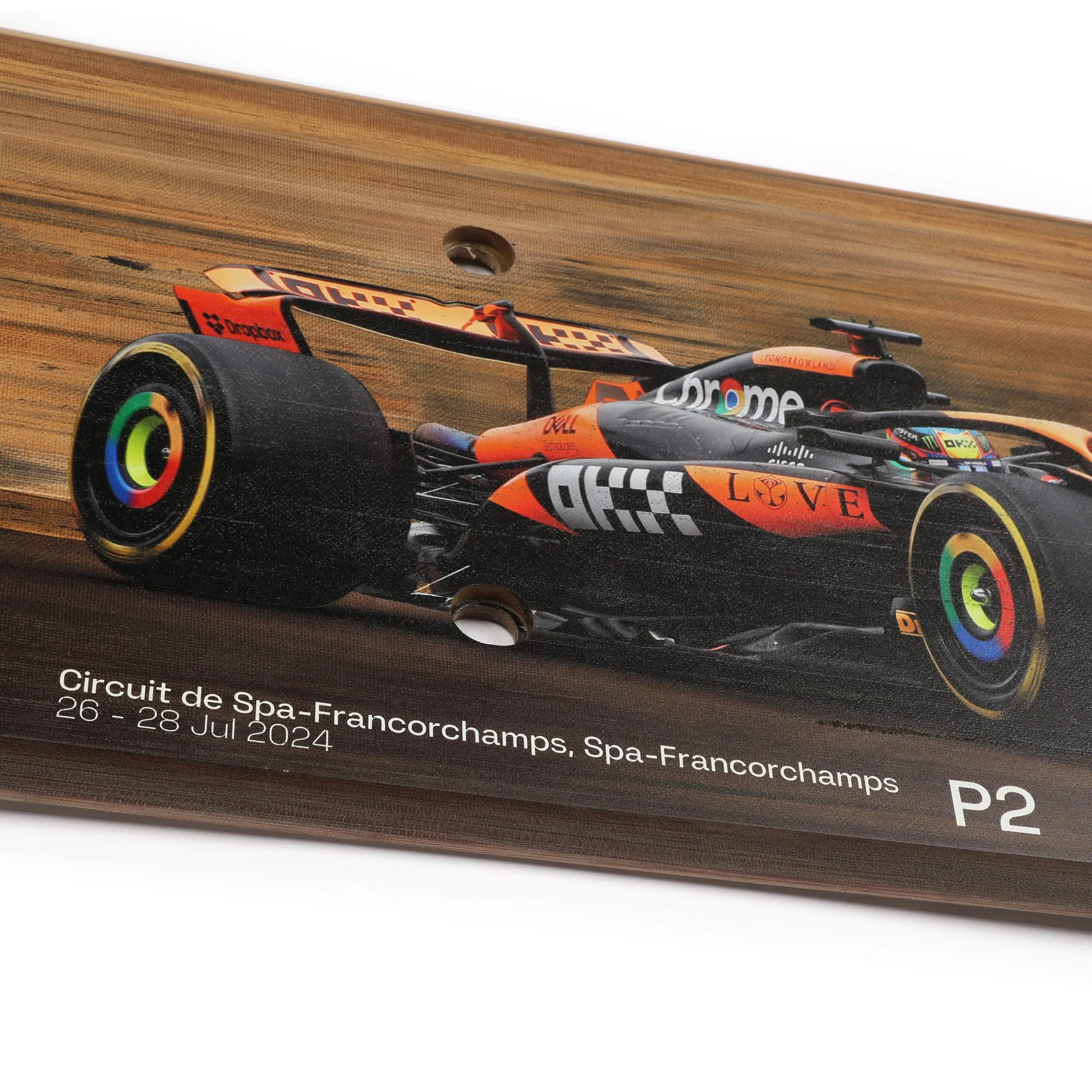 Oscar Piastri 2024 McLaren F1 Team Race Used Skid Plank Wall Art - Belgian GP