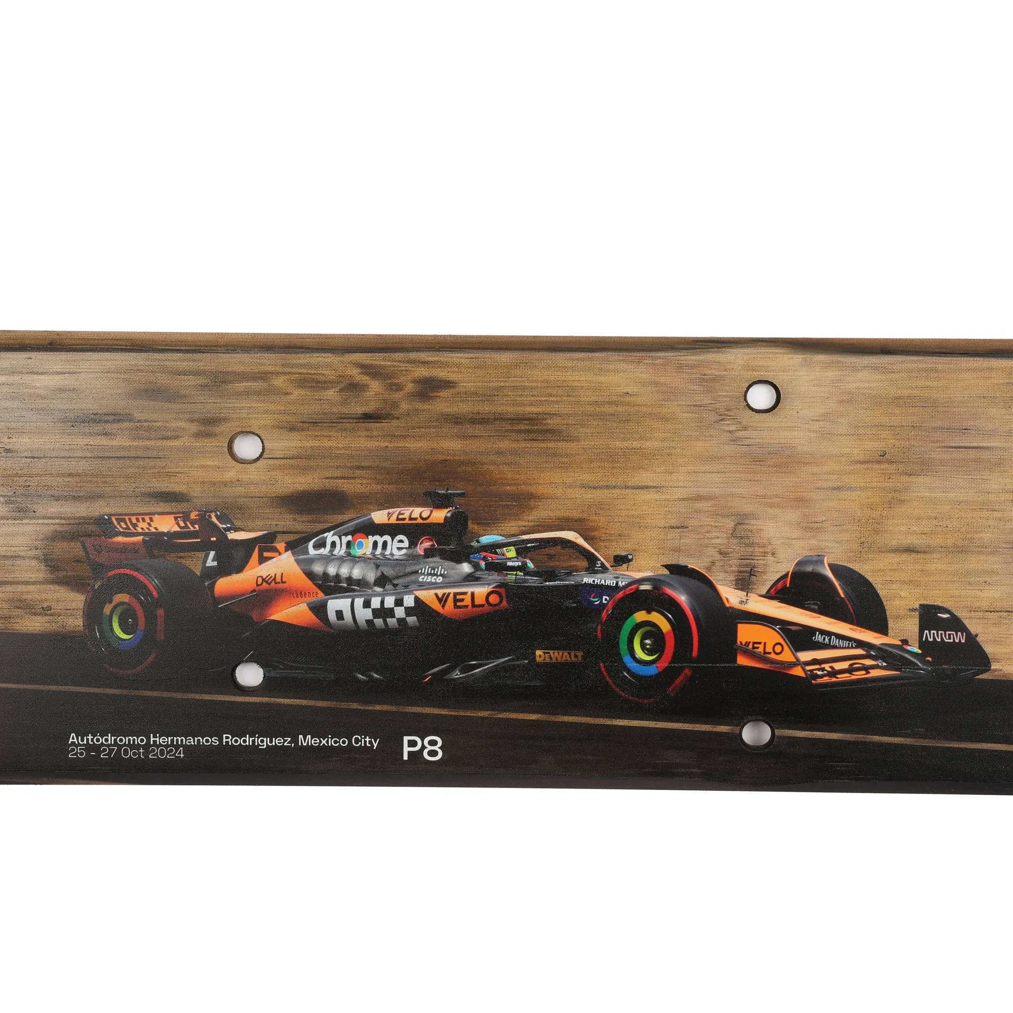 Oscar Piastri 2024 McLaren F1 Team Race Used Skid Plank Wall Art - Mexico City GP
