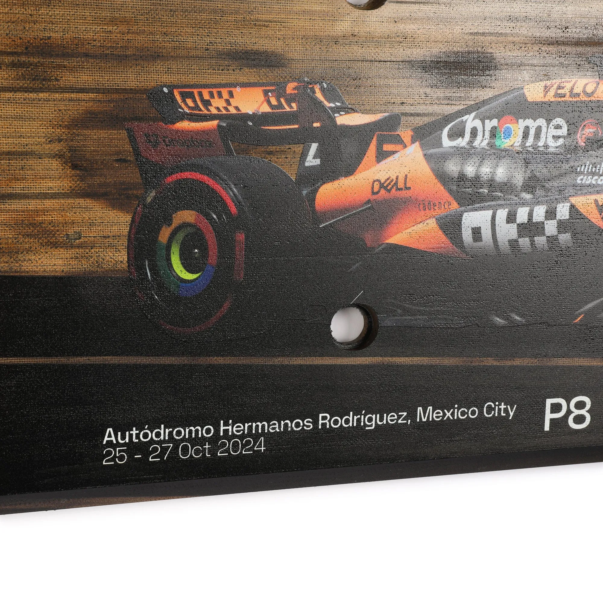 Oscar Piastri 2024 McLaren F1 Team Race Used Skid Plank Wall Art - Mexico City GP