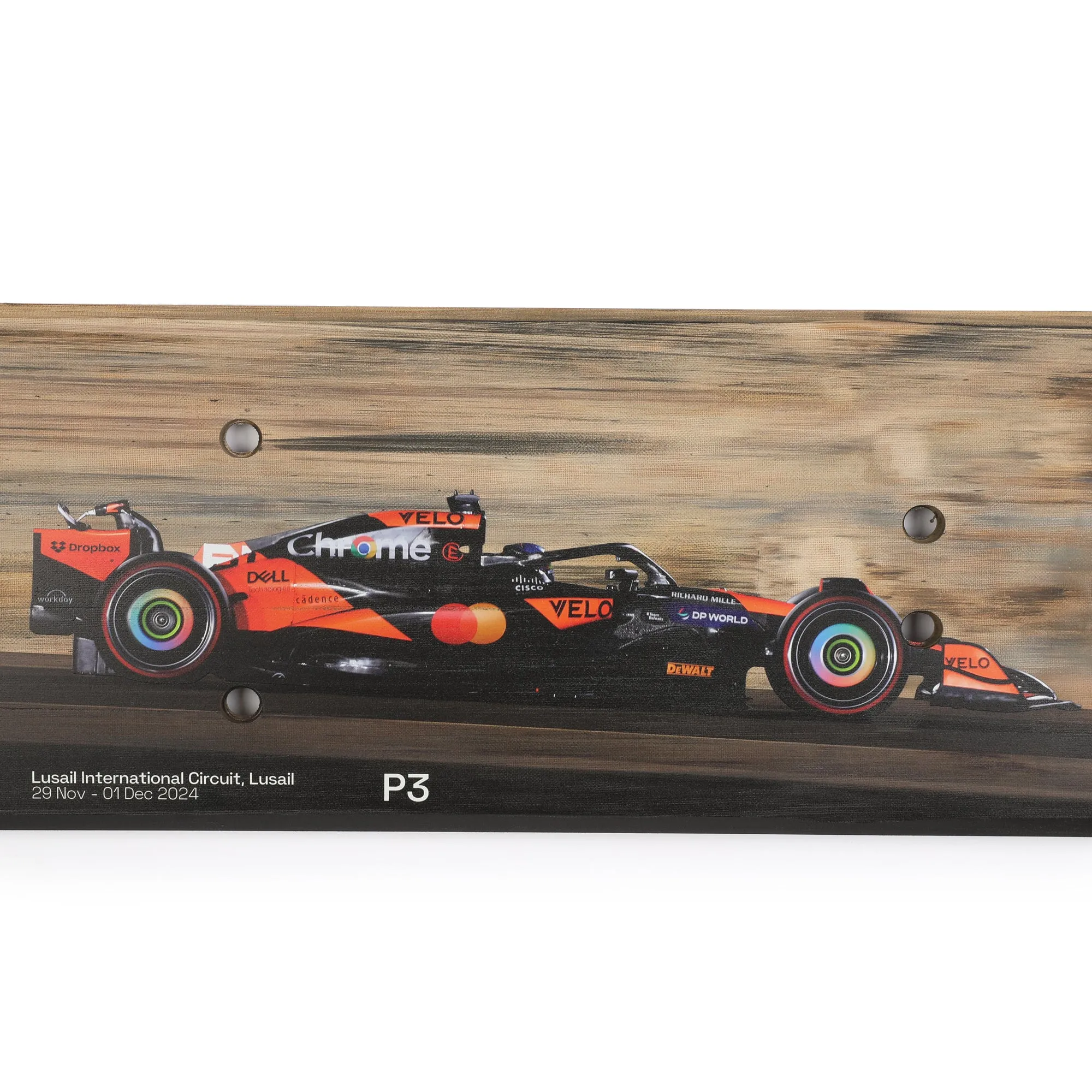 Oscar Piastri 2024 McLaren F1 Team Race Used Skid Plank Wall Art - Qatar GP