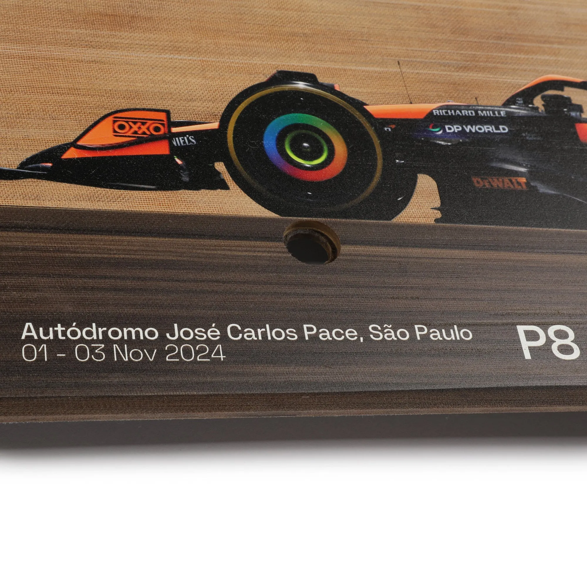 Oscar Piastri 2024 McLaren F1 Team Race Used Skid Plank Wall Art - Sao Paulo GP