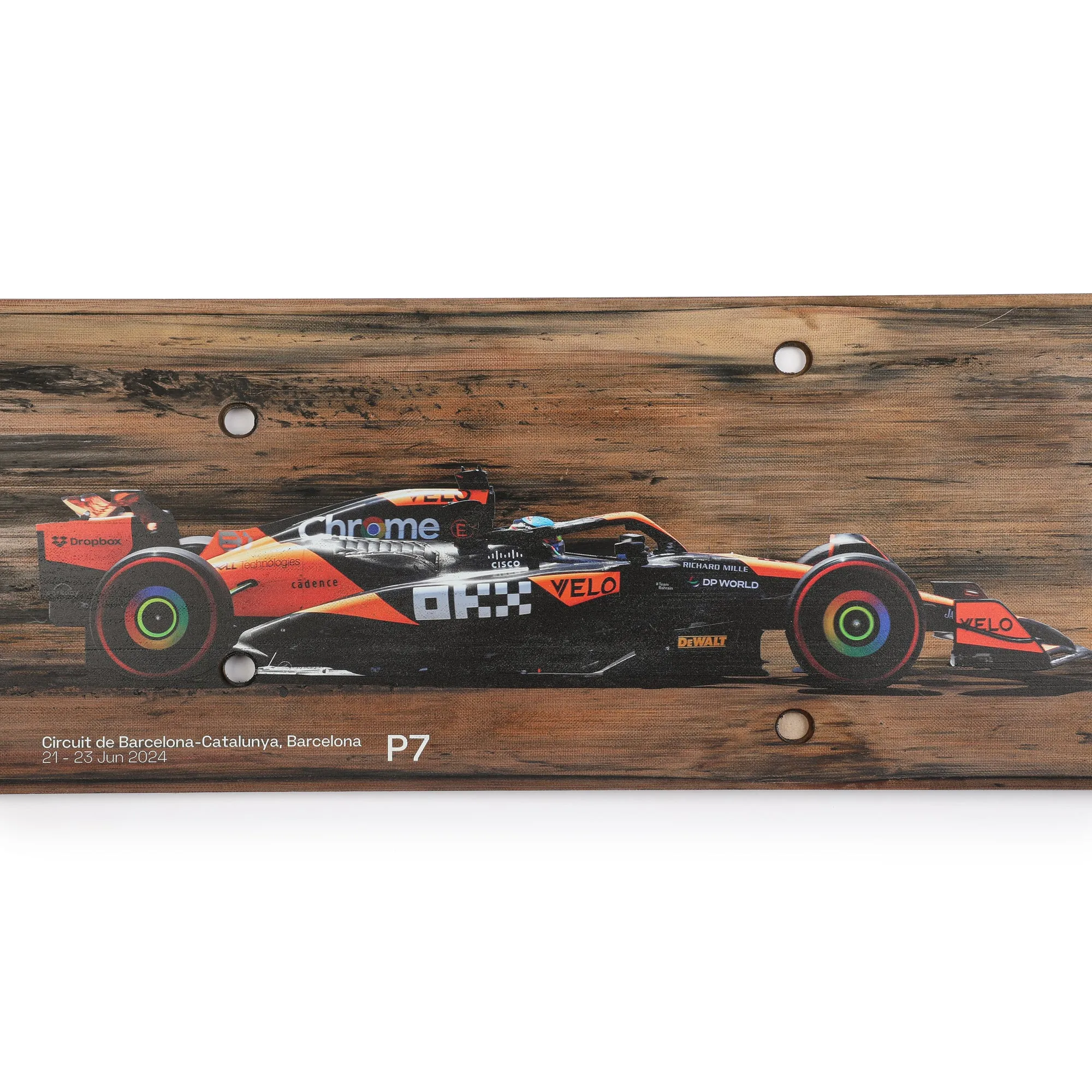Oscar Piastri 2024 McLaren F1 Team Race Used Skid Plank Wall Art - Spanish GP