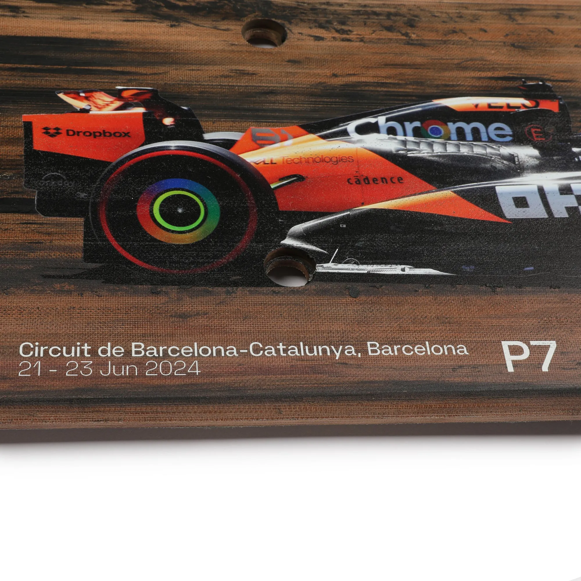 Oscar Piastri 2024 McLaren F1 Team Race Used Skid Plank Wall Art - Spanish GP
