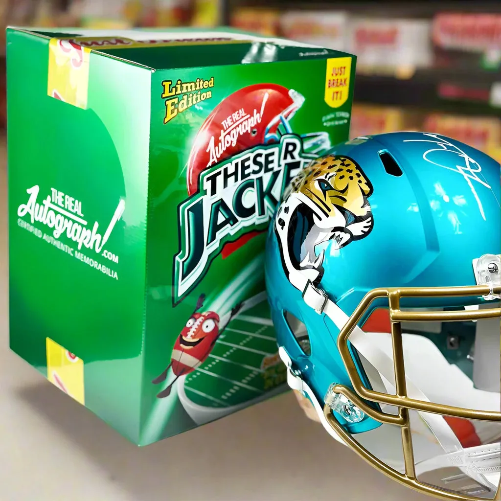 'THESE R JACKED' JUST BREAK IT EXTRA JUICED BOX - 1 ITEM FOOTBALL FULL SIZE HELMET - AUTHENTIC AUTOGRAPH